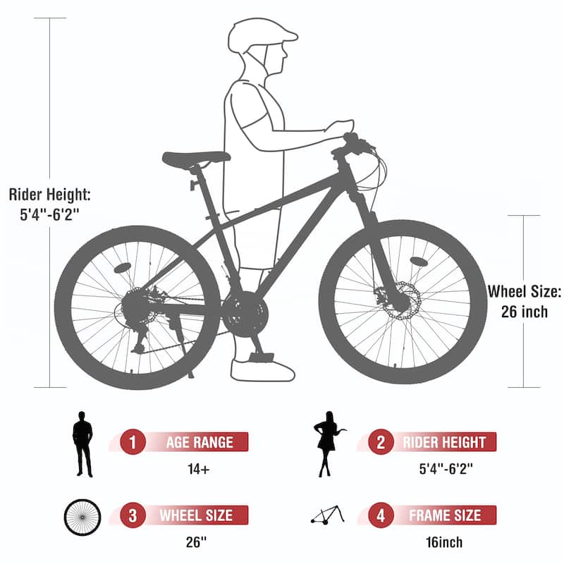 Mountain Bike for Men and Women 26 inch 24 Speed