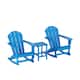 Laguna 3-Piece Adirondack Rocking Chairs and Side Table Set - Pacific Blue