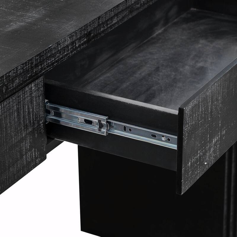 Irresistible Retro Silhouette Console Table: Open Style, Two Top Drawers