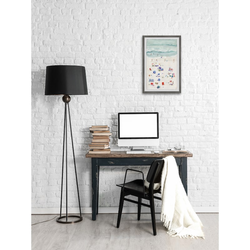 Beach Scene Framed Painting Print - 24x36 Coastal Wall Art, Giclee Print, Ready to Hang, Certificate Included