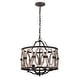 preview thumbnail 3 of 1, Moonring 18 Inch Farmhouse Style Pendant Ceiling Lighted Chandelier - Faux Drift Wood