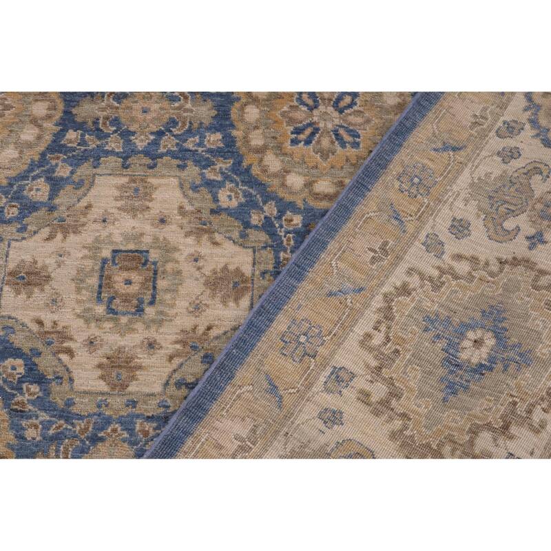 Classic Ziegler Earnest Blue Beige HandKnotted Wool Rug 9'0" x 12'5