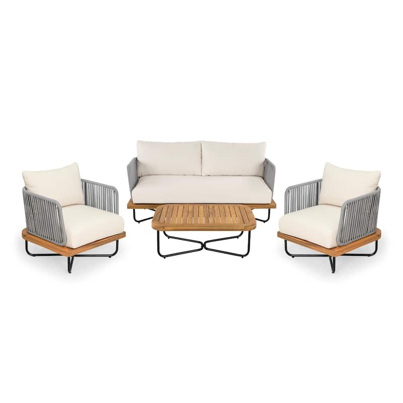Christopher Knight Home- Mason Acacia Wood Outdoor Conversation Set