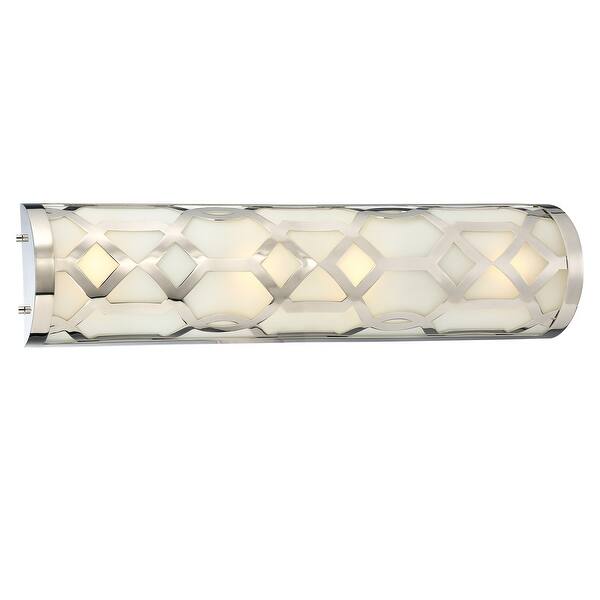 slide 2 of 5, Libby Langdon for Crystorama 1 Light Polished Nickel Bath Fixture - 24'' W x 6.5'' H x 4'' D