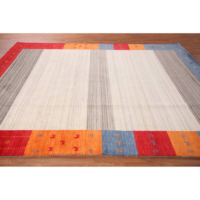 Gabbeh Indian Area Rug Hand-Knotted Wool Carpet - 8'3" x 9'8"