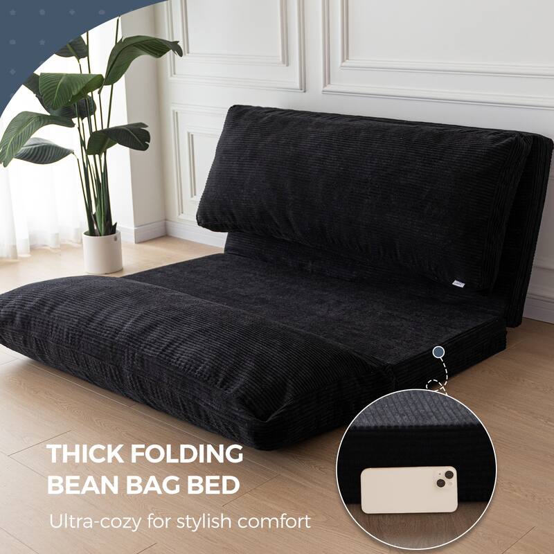 Corduroy Bean Bag Folding Sofa Bed