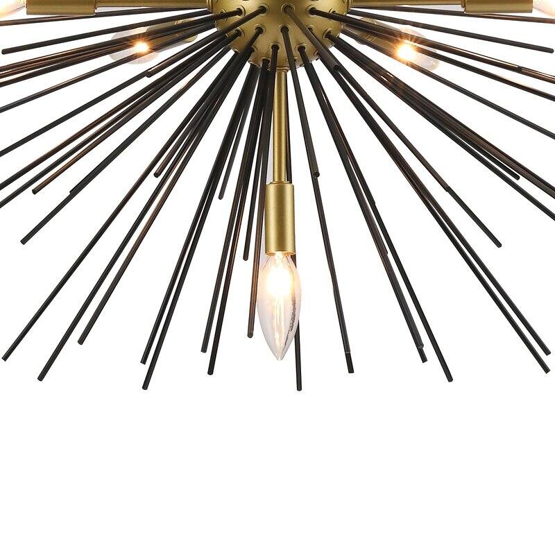Maxax 7-Light Sputnik Sphere Chandelier with Wrought Iron Accents