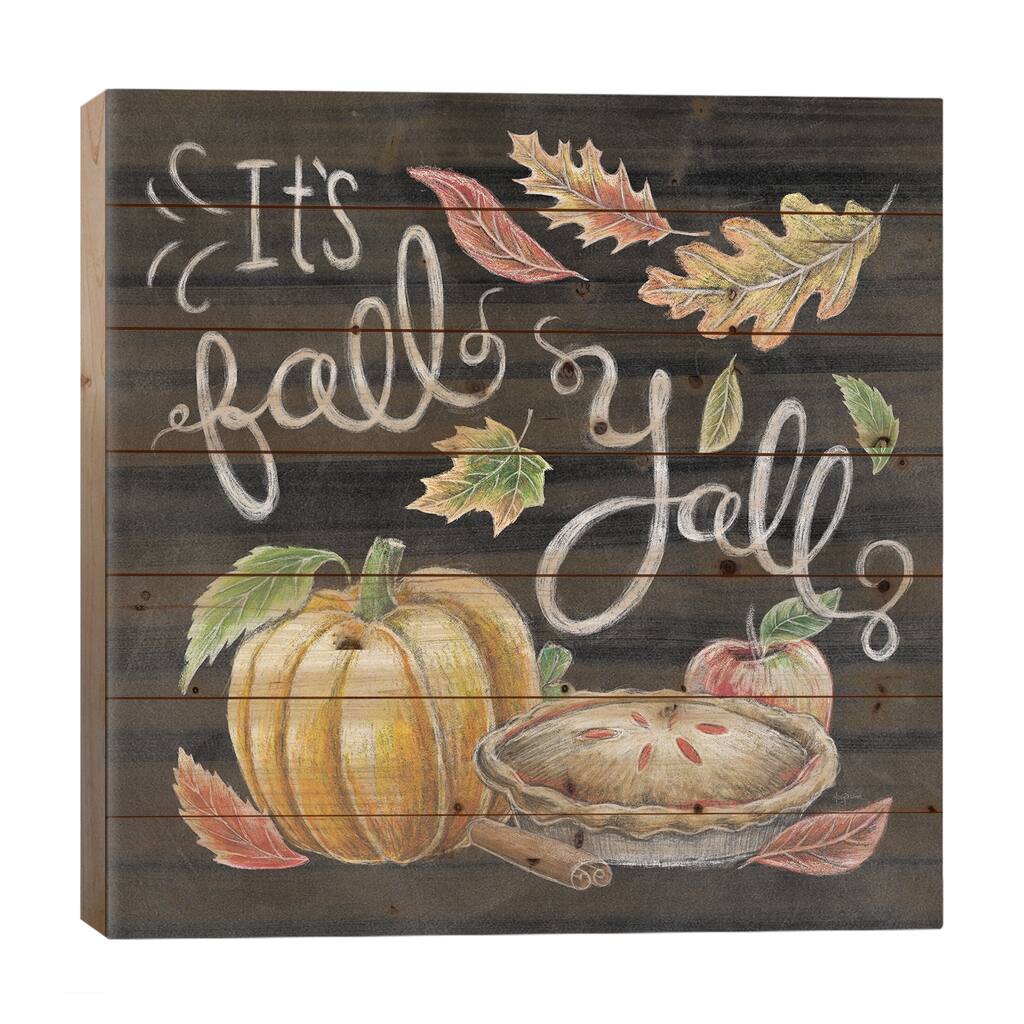 Harvest Chalk III Print On Wood by Mary Urban - Multi-Color