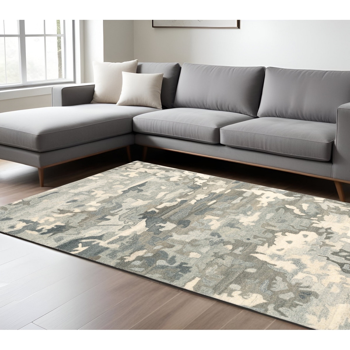 HomeRoots Flola Abstract Modern Rectangle Area Rug
