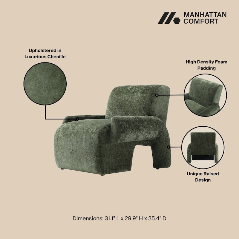 Manhattan Comfort 2 Piece Modern Verandah Chenille 90.6 Inch Sofa Set