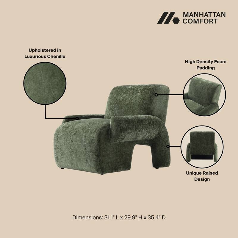 Manhattan Comfort 3 Piece Modern Verandah Chenille 112 Inch Sofa Set