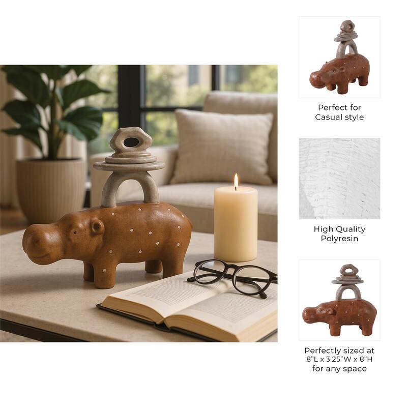 Decorative Stacked Animal Figurines - 8" Multi