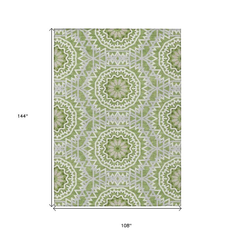 HomeRoots Floral Medallion Transitional Rectangle Outdoor Rug