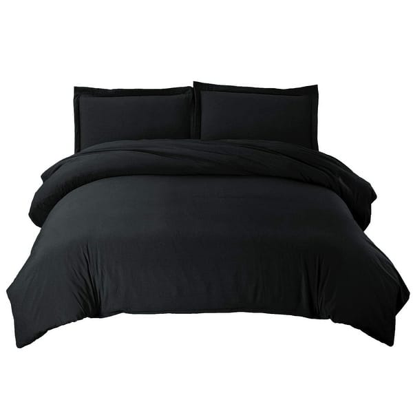 Washed Duvet Ultra Soft Hypoallergenic Comforter Cover Sets 3 Pieces