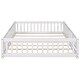 preview thumbnail 17 of 34, Queen size Floor Platform Bed with Fence Guardrails and Door