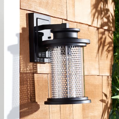 SAFAVIEH Lighting Queren 8-inch Outdoor Wall Sconce [SET of 2] - 8Wx7Dx12H