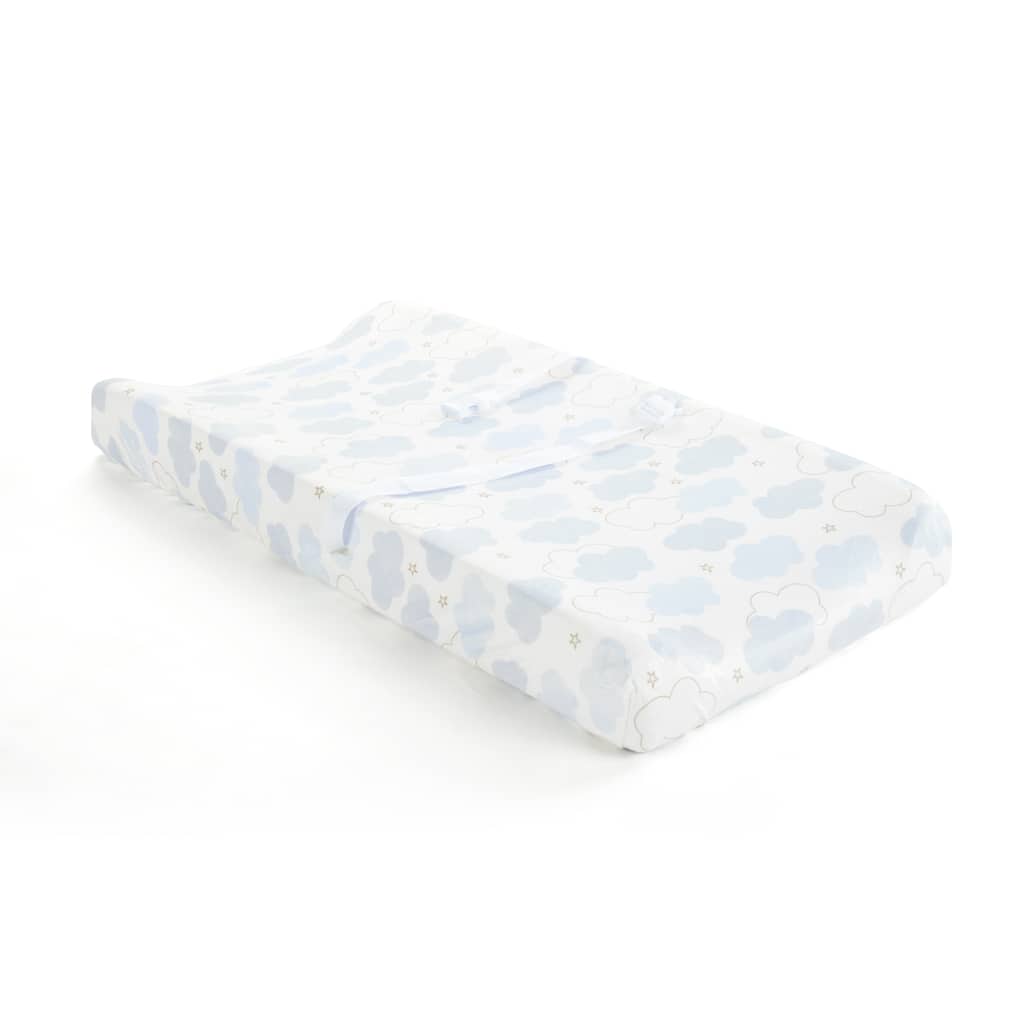 Lush Decor Goodnight Little Moon Clouds Soft & Plush Changing Pad Cover - 32" x 16" x 5"