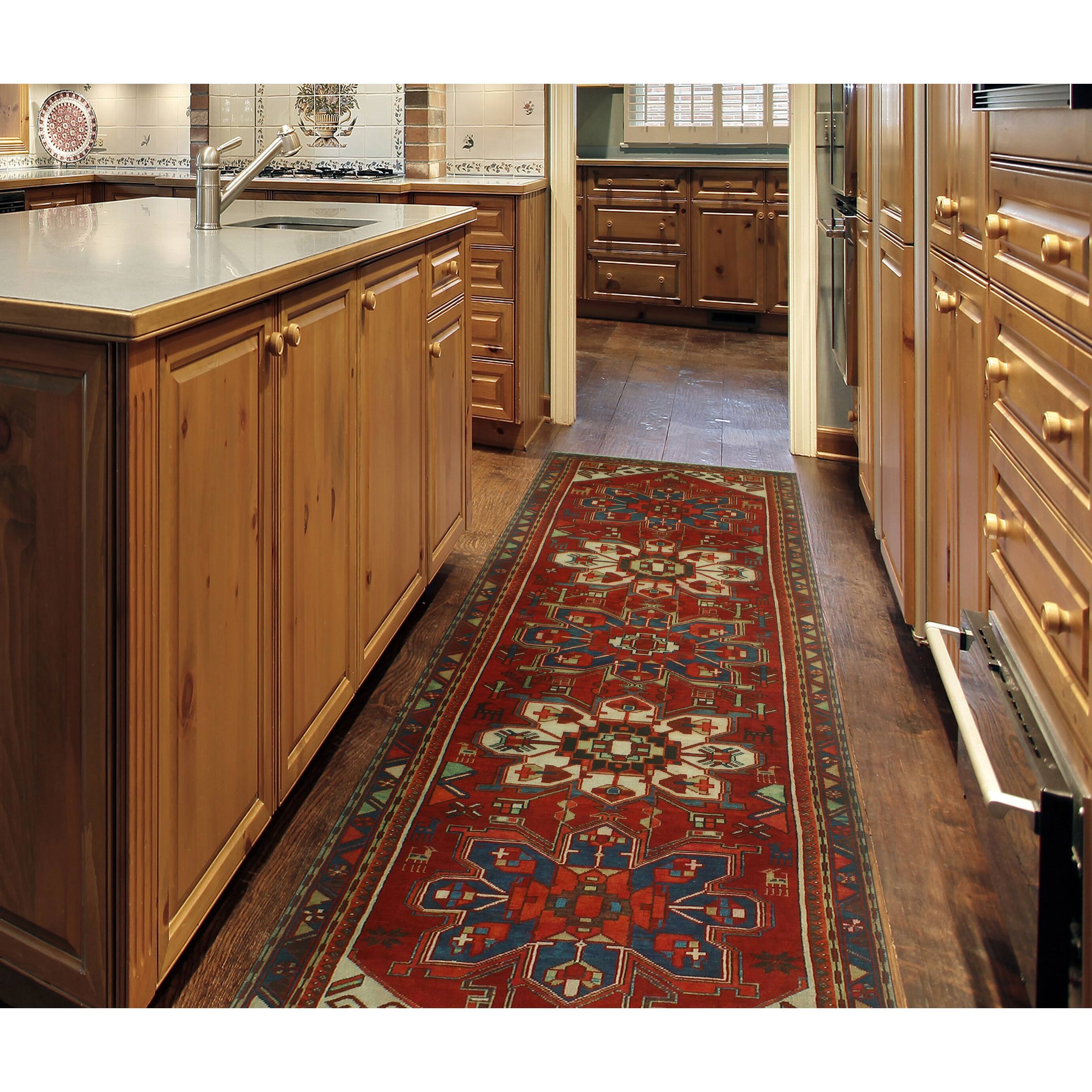 Noori Rug Fine Vintage Distressed Kristina Red/Blue Runner 3'3" x 10