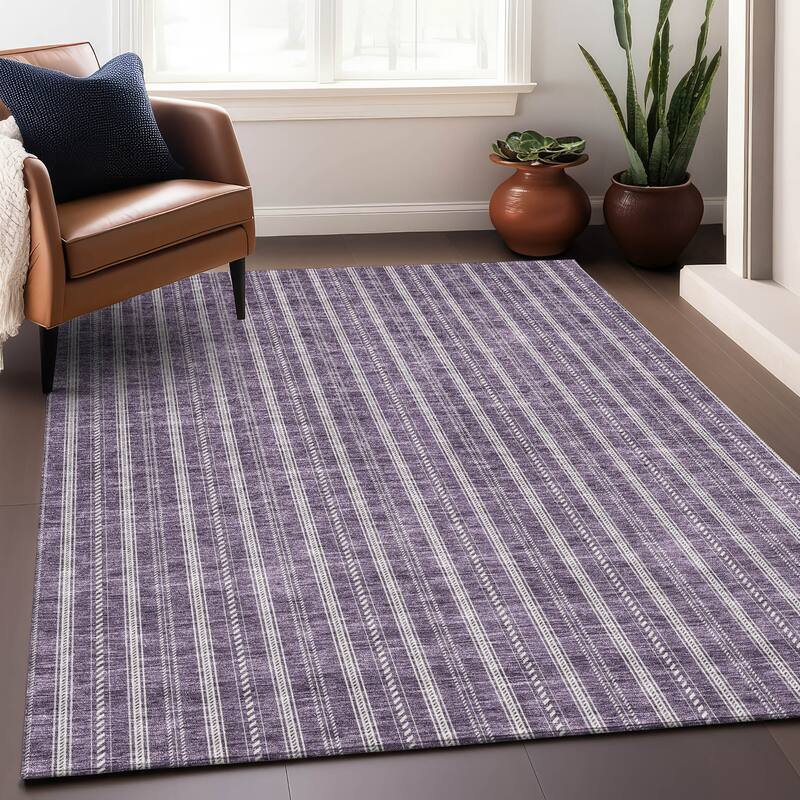 Premium Washable Super Soft Stripe Mayfield Rug - Purple - 10' x 14'