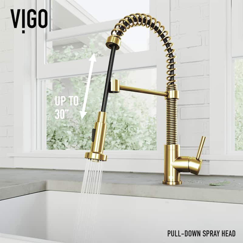 VIGO Edison 19" H Single Handle Pull-Down Sprayer Kitchen Faucet