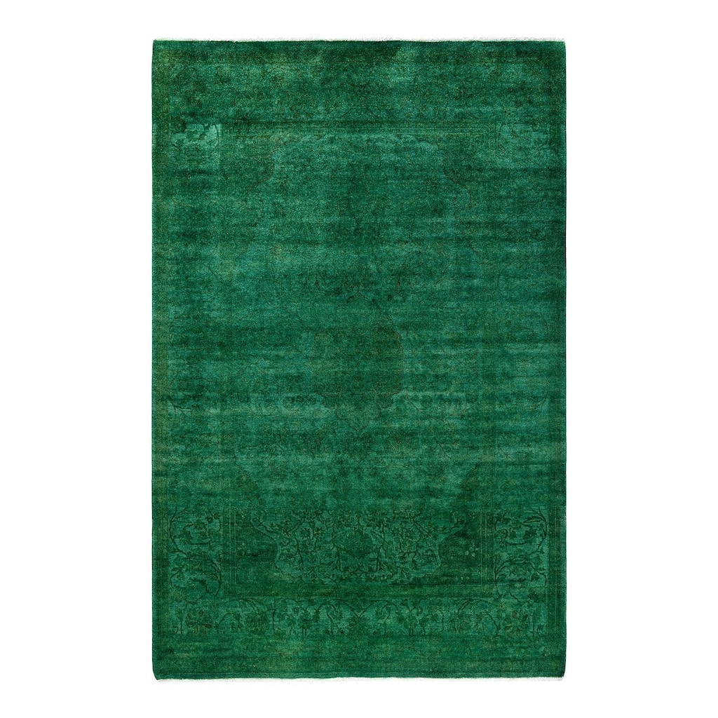 Contemporary Overdyed Wool Hand Knotted Area Rug - 4' 7" x 7' 1"
