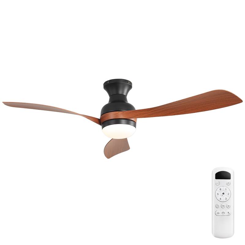 52/60 Inch Ceiling Fan with Integrated LED Light and Remote Control Quiet DC Motor