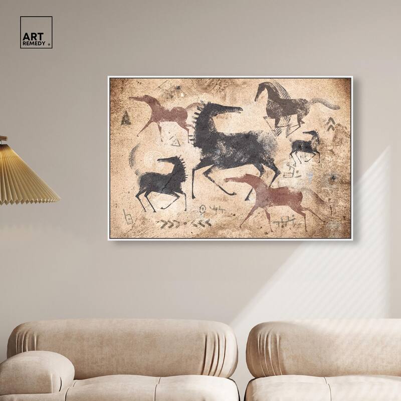 Cave Drawing Horses Canvas by Art Remedy