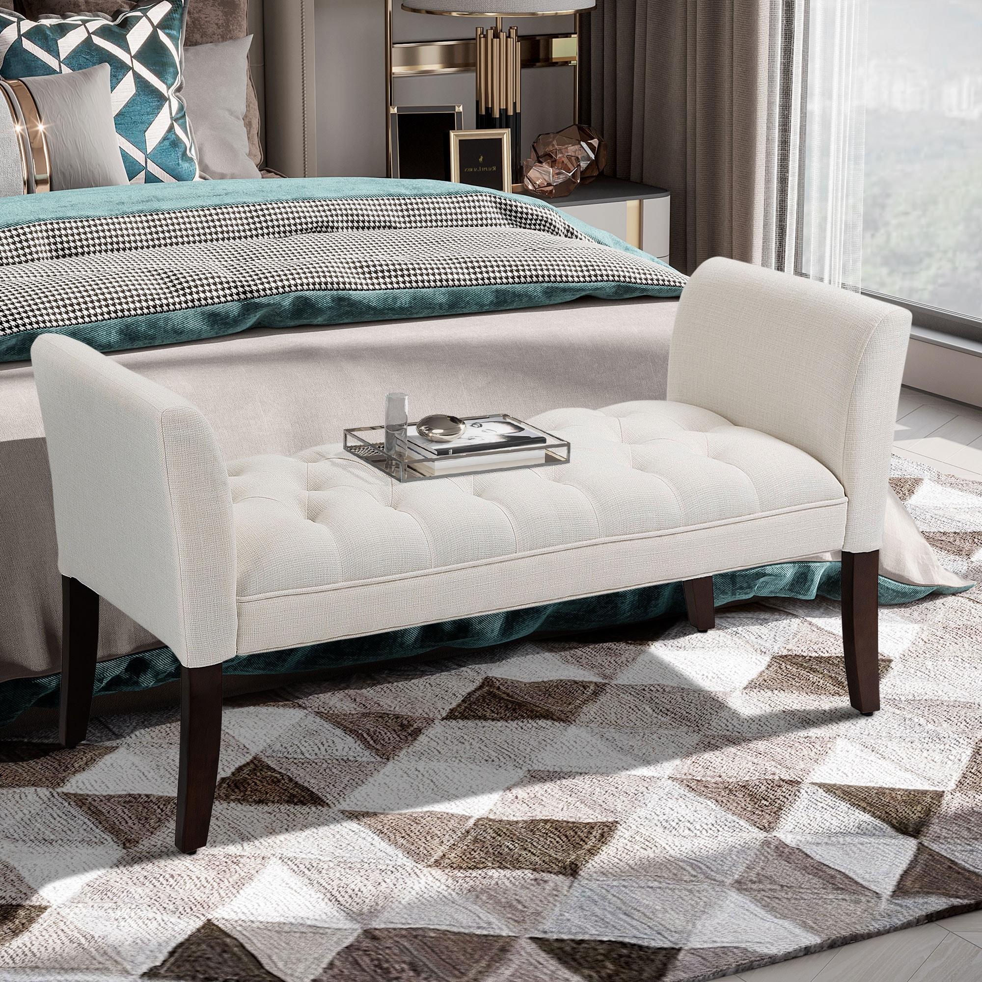 Cream bedroom sales bench
