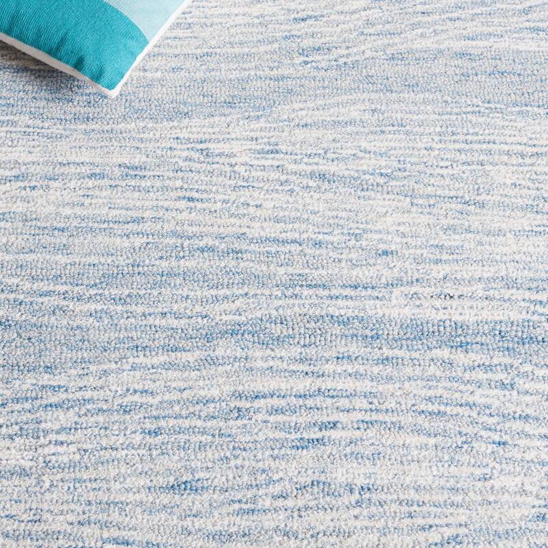 SAFAVIEH Handmade Metro Fetnete Modern Abstract Wool Rug - 11' x 15' - Blue/Ivory