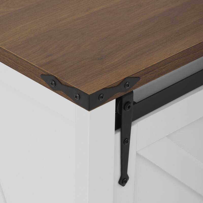 Sideboard with Storage,Farmhouse Storage Cabinet with Sliding Barn Doors and 4 Drawers