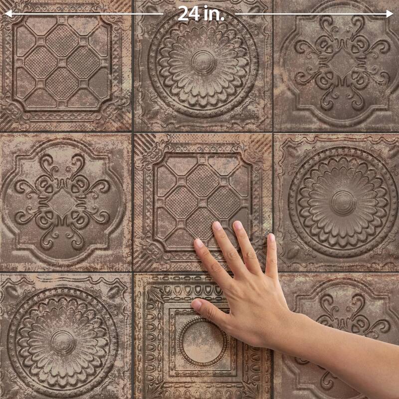 Merola Tile Ritz Ossidato Nero 7-7/8" x 7-7/8" Ceramic Wall Tile