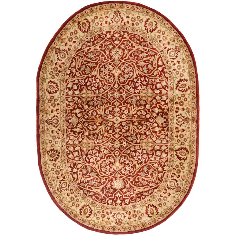 SAFAVIEH Handmade Persian Legend Cordula Traditional Oriental Wool Rug - 5' x 8' Oval - Rust/Beige