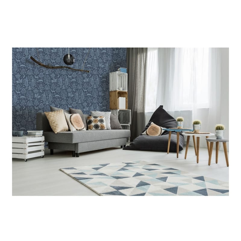 Crown Sherwood Dark Blue Woodland Wallpaper - 20.5 x 396 x 0.025