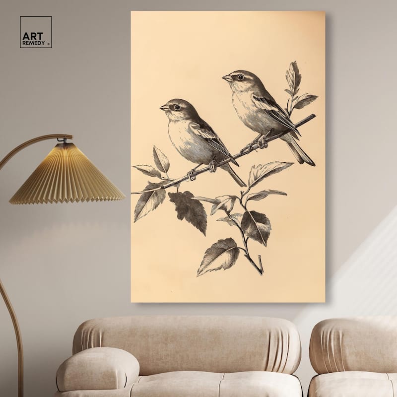 Pair of Finches I Canvas by Art Remedy, Gallery Wrapped