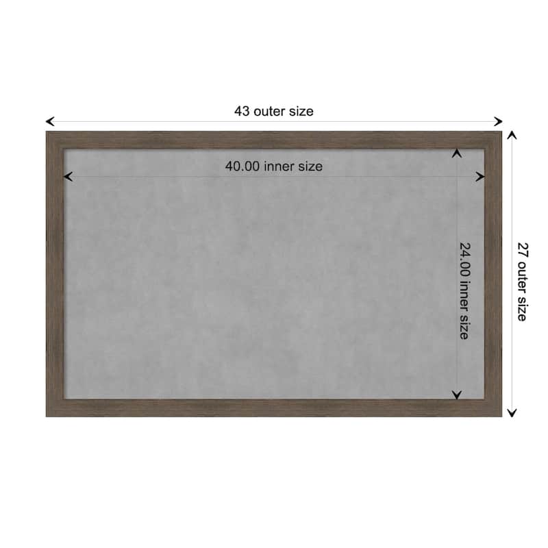 Amanti Art Hardwood Mocha Narrow Framed Magnetic Board - Board Size 40x24