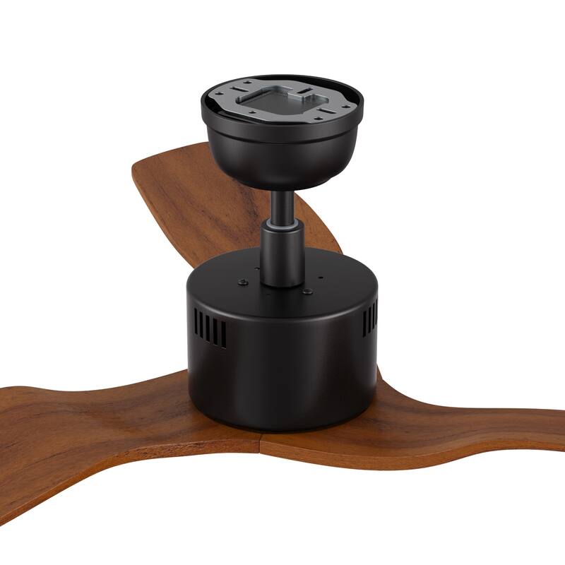 CARRO Haleth 52" 3-Blade Ceiling Fan with Remote-Solid Wood Blades