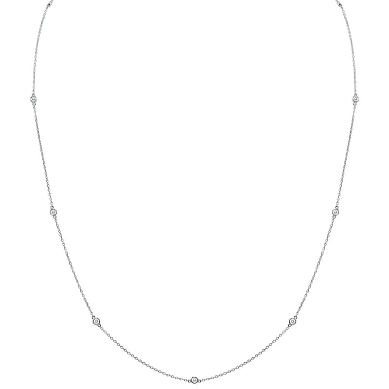 Marquee 1/4 Carat TW Bezel Set Diamond Station Necklace in 14K Yellow Gold