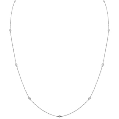 Marquee 1/4 Carat TW Bezel Set Diamond Station Necklace in 14K Yellow Gold