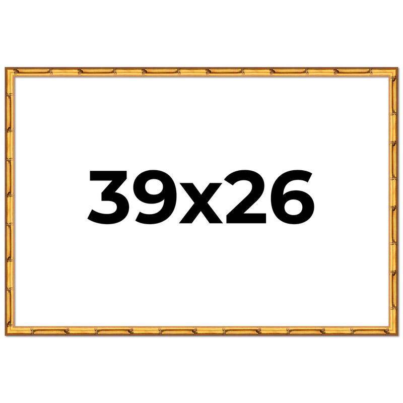39x26 Frame Gold Bamboo Picture Frame Modern Photo Frame Includes UV Acrylic Shatter Guard Front Acid Free Foam Backing Board
