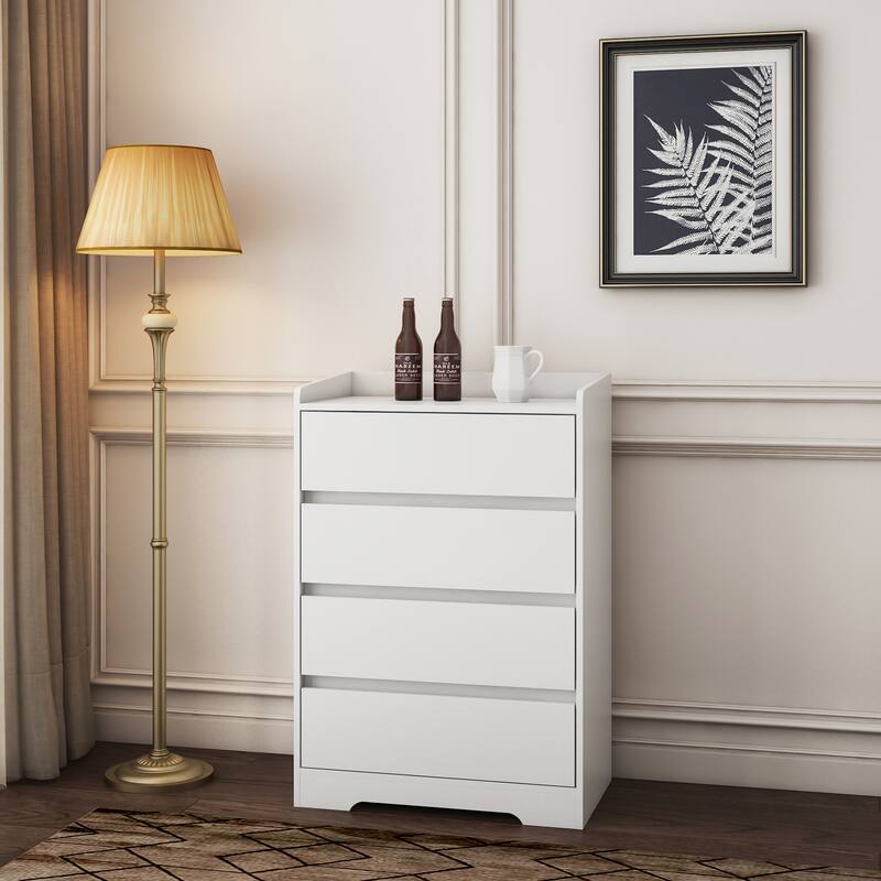Roomfitters 4-Drawer Chest of Drawers Without Handle, Modern Minimalist Storage Cabinet, Bedroom Organizing Unit