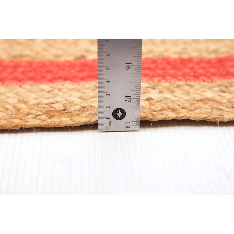 ECARPETGALLERY Braided Weave Palas Denizli Tan Jute Rug - 2'7 x 6'3