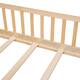 Twin/Full/Queen size Floor Platform Bed with Fence and Door for Kids, Toddlers