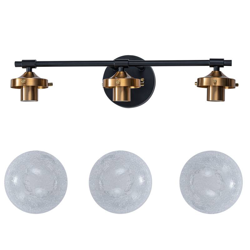 Crackled Glass Globe Wall Sconce Modern Vanity Light