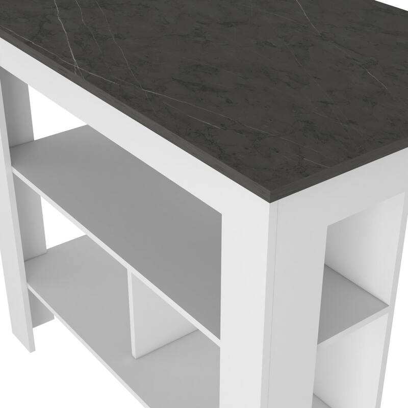 FM Furniture Brooklyn Kitchen Island with Open Storage