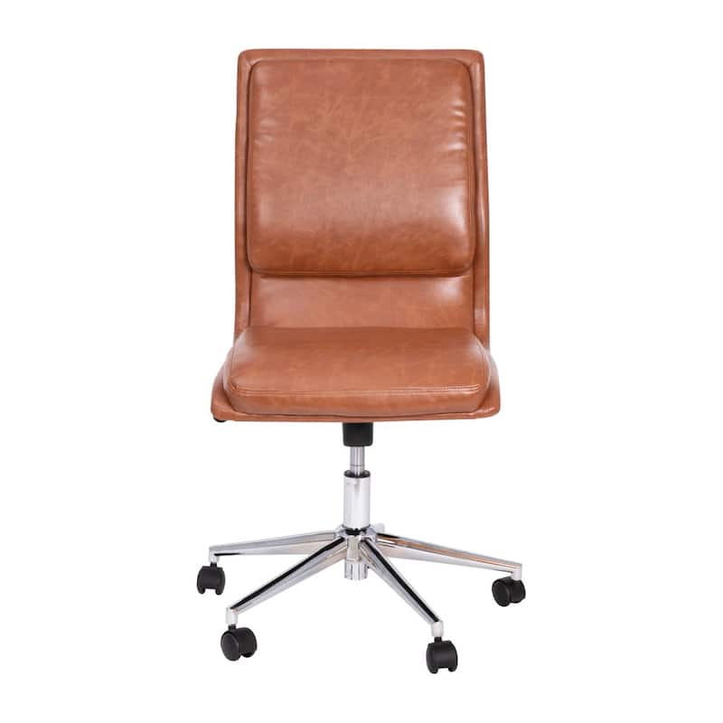 Mid-Back Armless Office Task Chair with Metal 5-Star Base