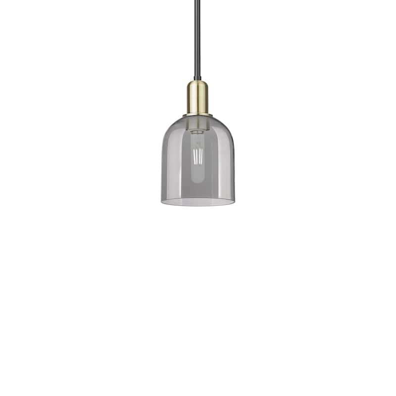 Innovations Lighting 716-1S-11-6 Bella Pendant Bella 6" Wide Mini - Black Antique Brass / Light Smoke