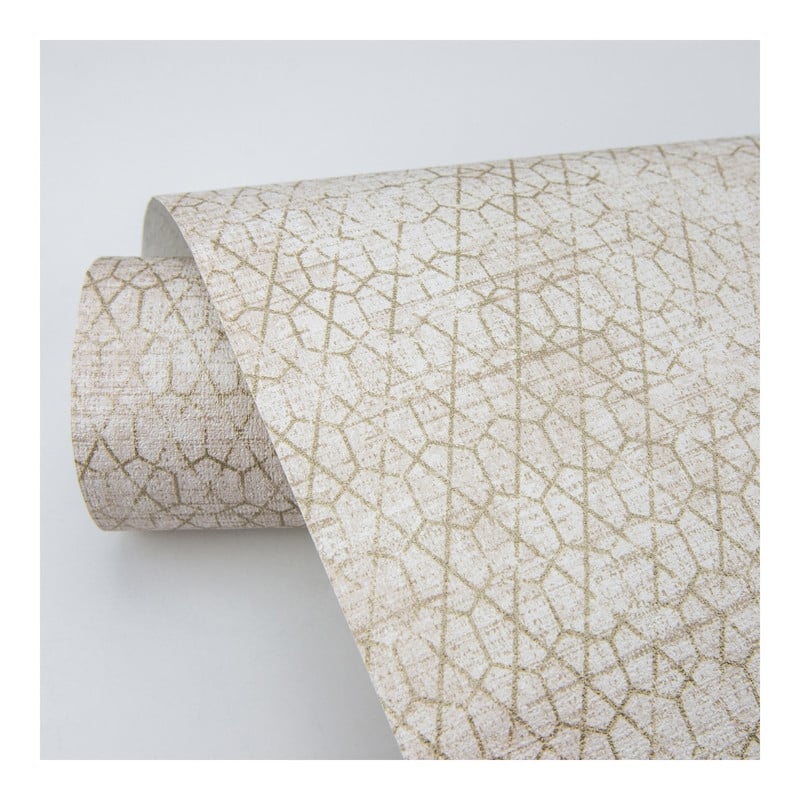 Advantage Elias Gold Gridline Wallpaper - 20.9 x 396 x 0.025