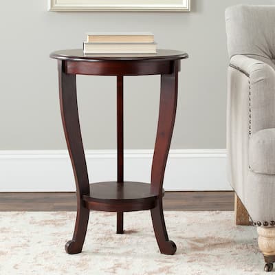SAFAVIEH Cape Cod Dark Cherry Pedestal Side Table