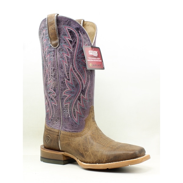 black and purple cowboy boots