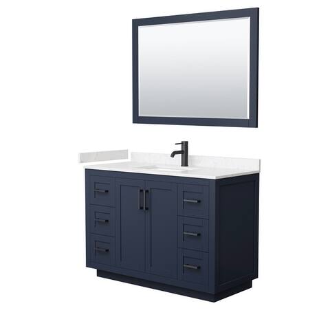 Miranda Single Vanity Set, Cultured Marble Top, 46-Inch Mirror